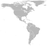 Accurate map of the Americas and Caribbean region